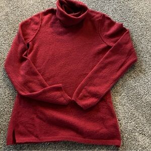 Gap Cozy Turtleneck Tunic Sweater Womens M Wool Blend Burnt Red Color